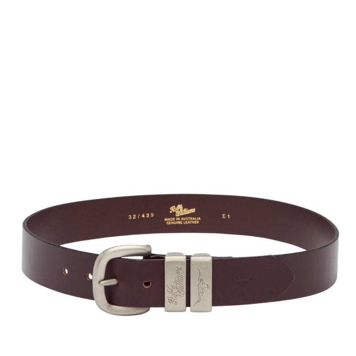 DROVER BELT 1 1/2" 3 PIECE SOLID HIDE LEATHER - CHESTNUT