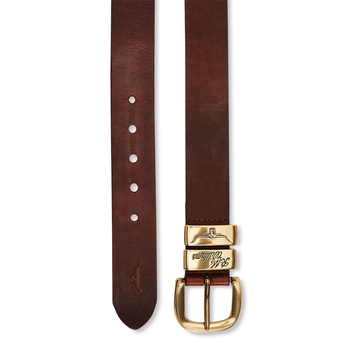 DROVER BELT 1 1/2" DOUBLE BUTT LEATHER - MID BROWN