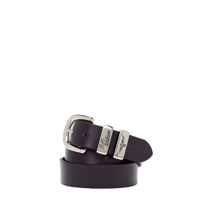 SLIM DROVER BELT 1 1/4" 3 PIECE SOLID HIDE LEATHER - BLACK