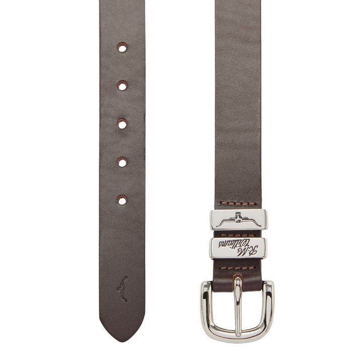 SLIM DROVER BELT 1 1/4" 3 PIECE SOLID HIDE LEATHER - CHESTNUT