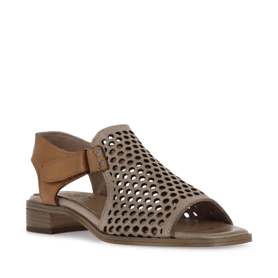 DENISE - DARK STONE/TAN LEATHER