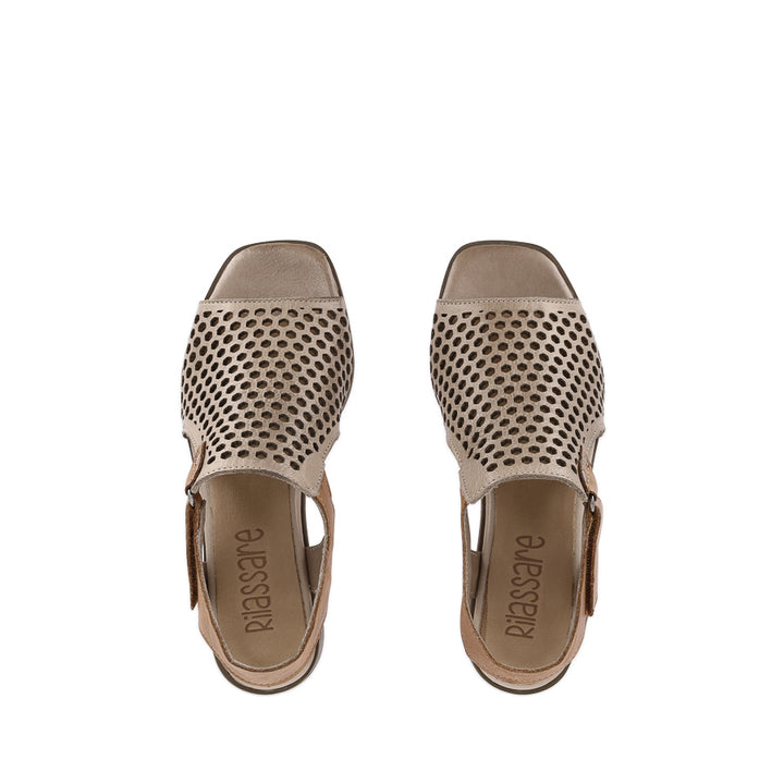 DENISE - DARK STONE/TAN LEATHER