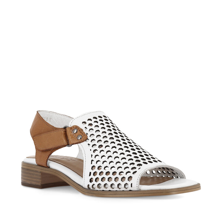 DENISE - WHITE TAN MIX LEATHER