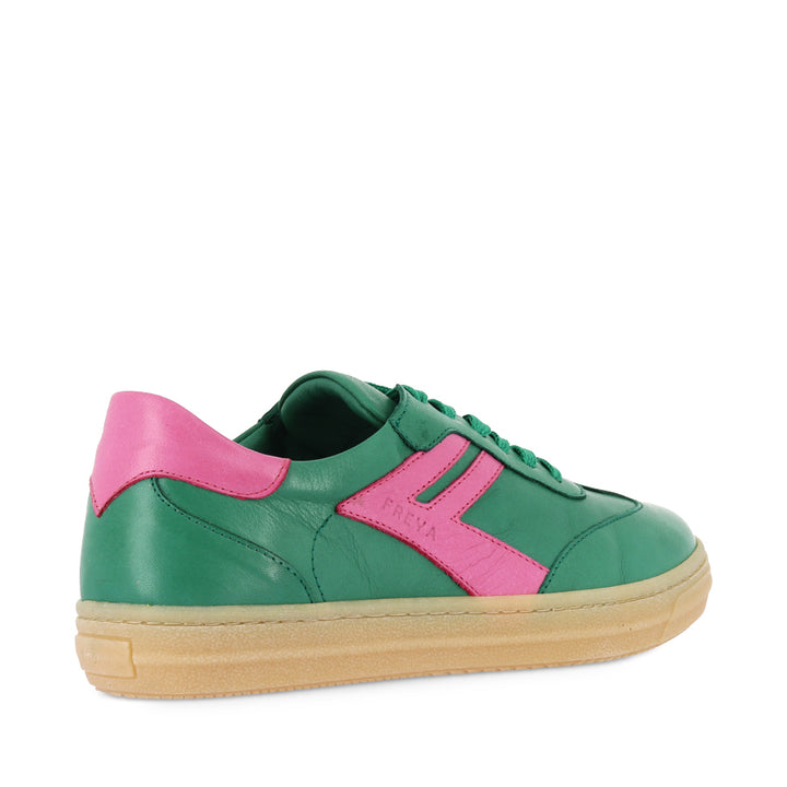 FREYA - GREEN/PINK LEATHER