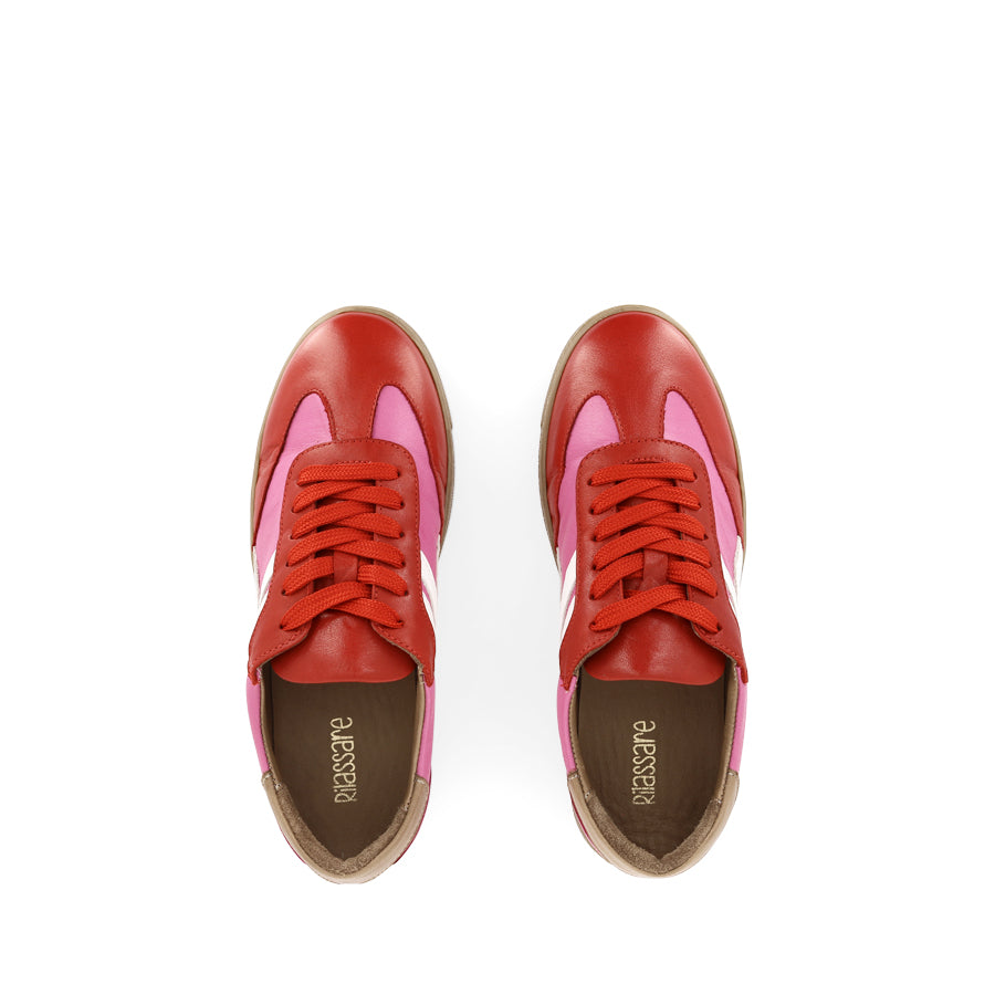 FREYA - RED/PINK LEATHER