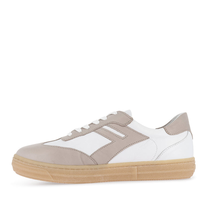 FREYA - WHITE/TAUPE LEATHER
