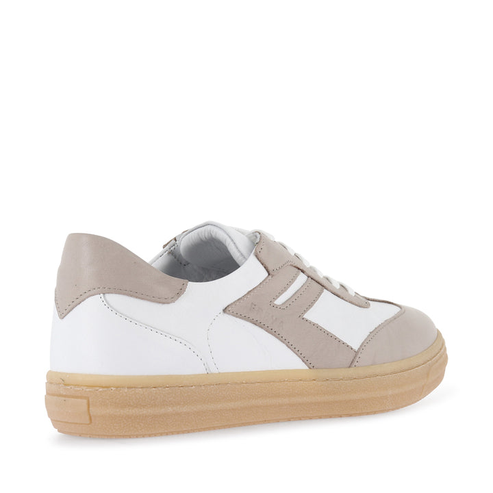 FREYA - WHITE/TAUPE LEATHER