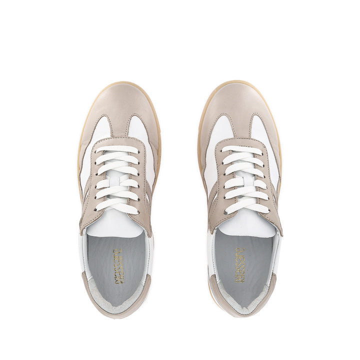 FREYA - WHITE/TAUPE LEATHER
