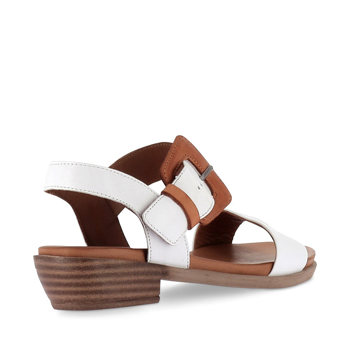 LEECEY - WHITE/TAN LEATHER