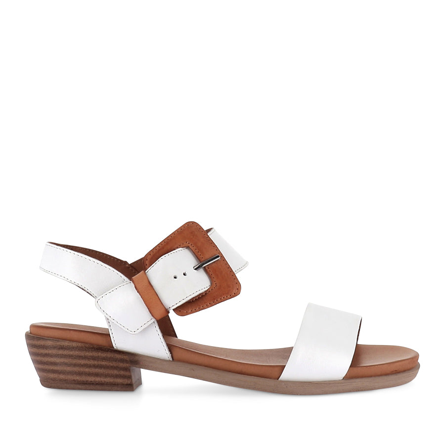 LEECEY - WHITE/TAN LEATHER