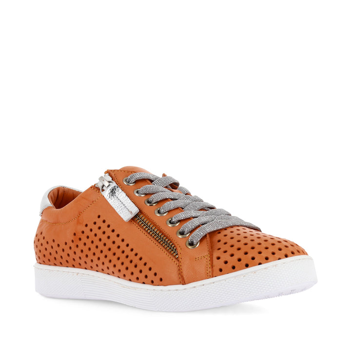 TEMPLE - PAPAYA/SILVER LEATHER