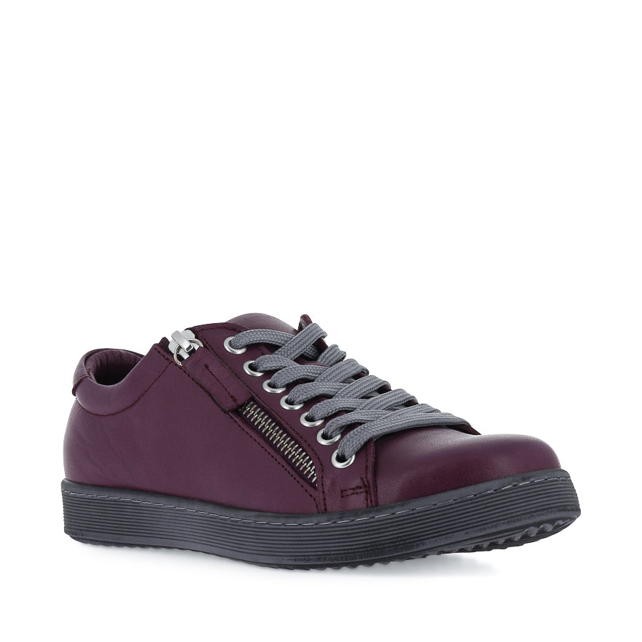 TOKEN - PLUM LEATHER/GREY SOLE