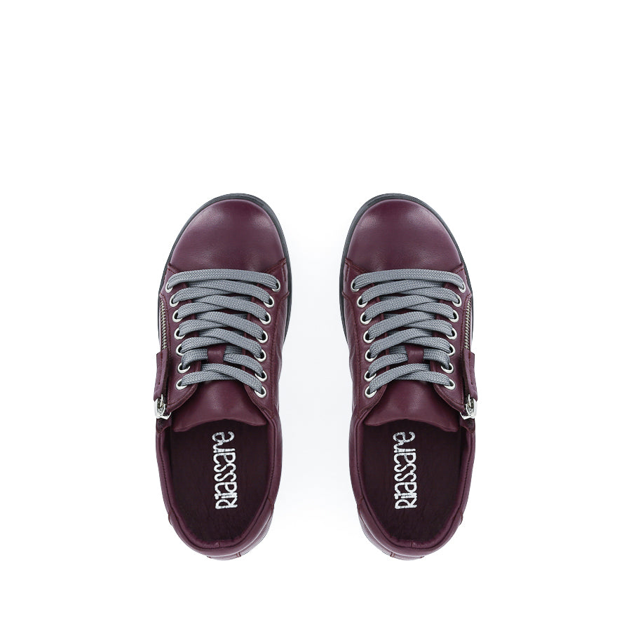 TOKEN - PLUM LEATHER/GREY SOLE