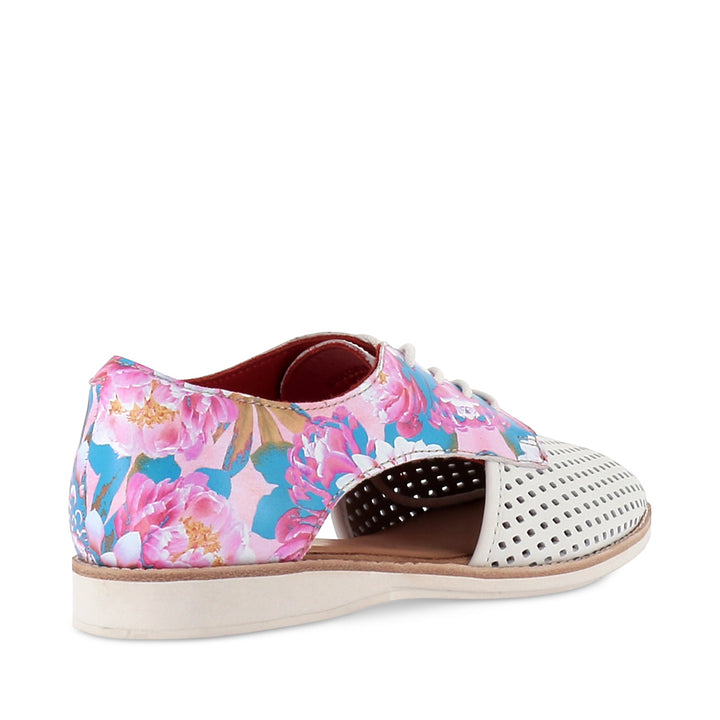 SIDECUT PUNCH SEASONAL - WHITE/PASTEL FLORAL LEATHER