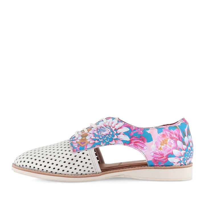 SIDECUT PUNCH SEASONAL - WHITE/PASTEL FLORAL LEATHER