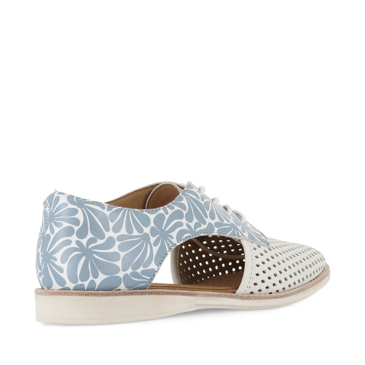 SIDECUT PUNCH - WHITE/STEEL BLUE FLOWER LEATHER