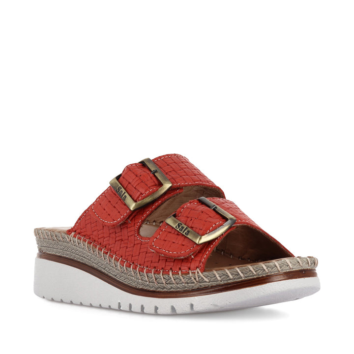 OASIS WEAVE - RED LEATHER