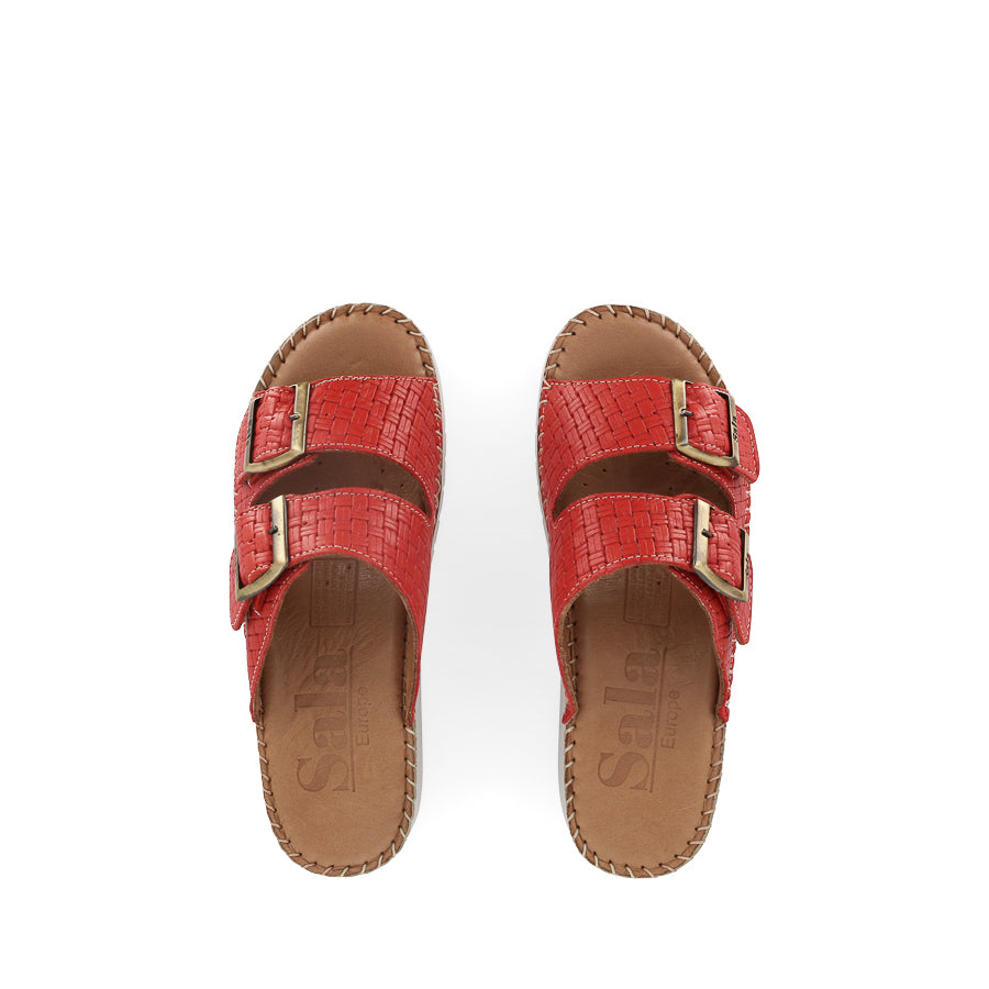 OASIS WEAVE - RED LEATHER