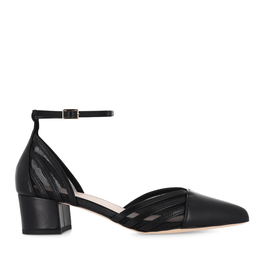 ASHEA - BLACK LEATHER MESH