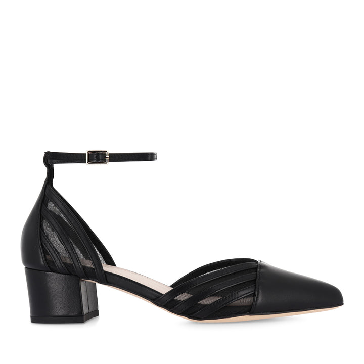ASHEA - BLACK LEATHER MESH