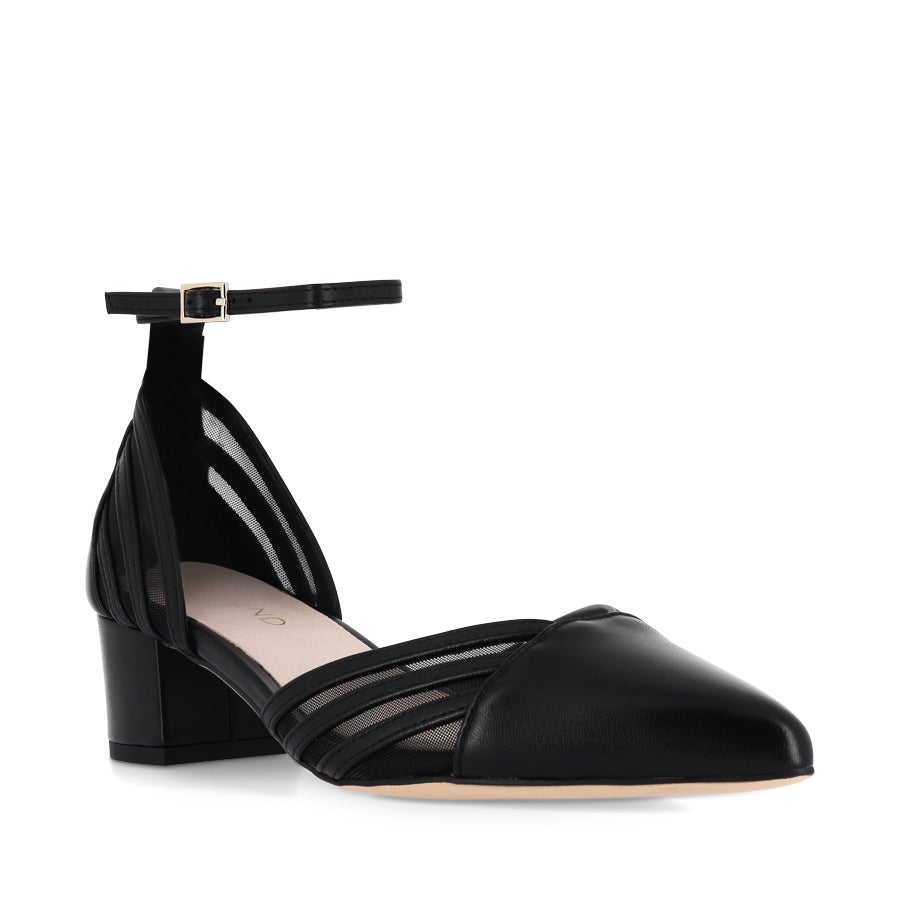 ASHEA - BLACK LEATHER MESH