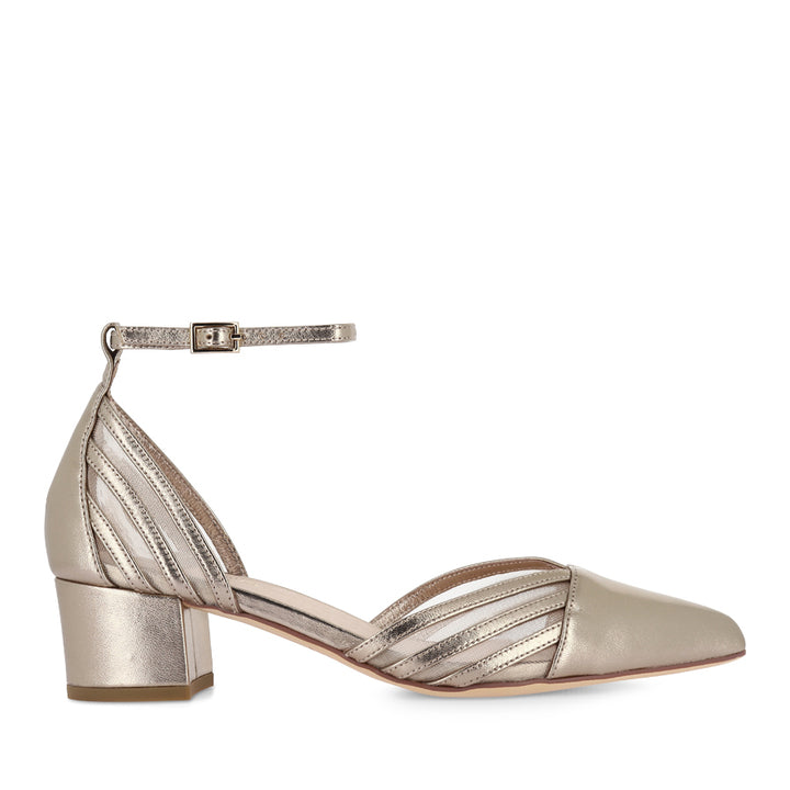 ASHEA - CHAMPAGNE LEATHER MESH
