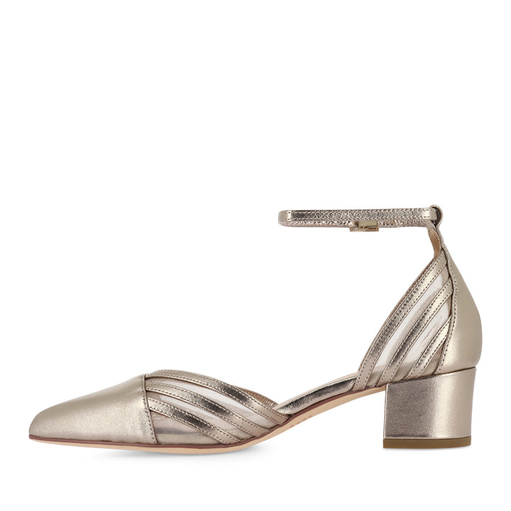 ASHEA - CHAMPAGNE LEATHER MESH