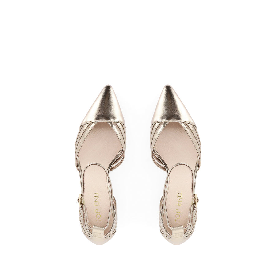 ASHEA - CHAMPAGNE LEATHER MESH