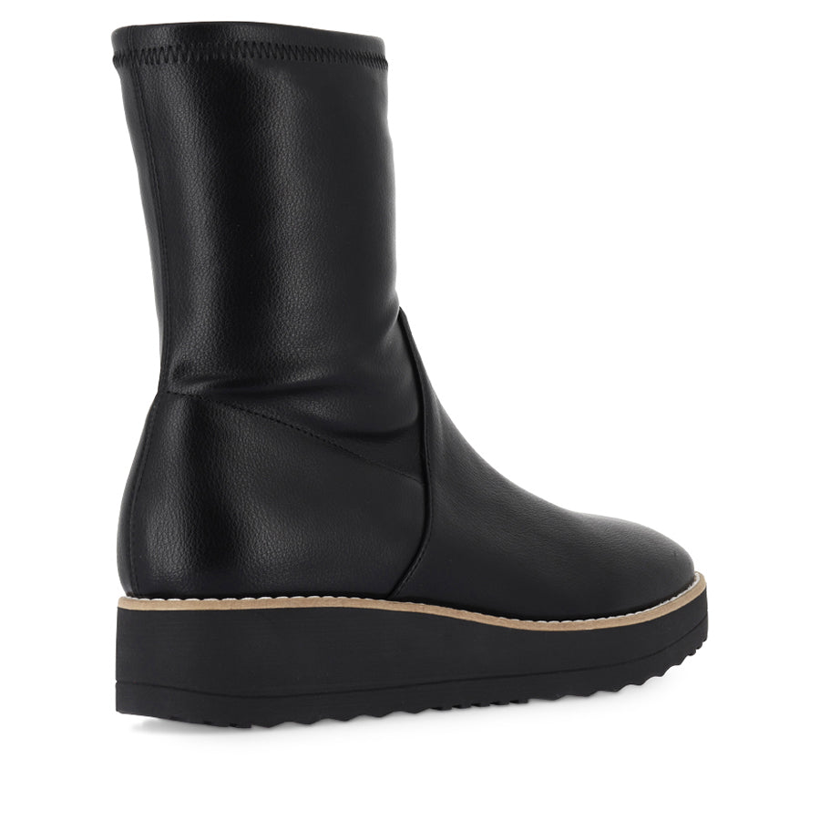 DRINKLE - BLACK STRETCH SMOOTH BLACK SOLE