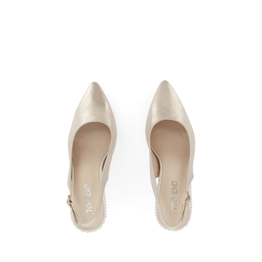 LINDSIE - BEIGE GOLD LEATHER JEWELS