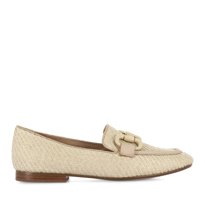 MANSUR - VANILLA CAMEL RAFFIA LEATHER