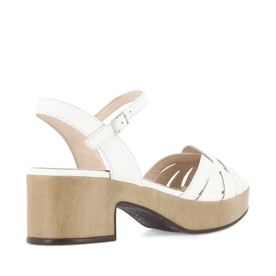 DAISY D-8851-P - OFF WHITE LEATHER NATURAL HEEL