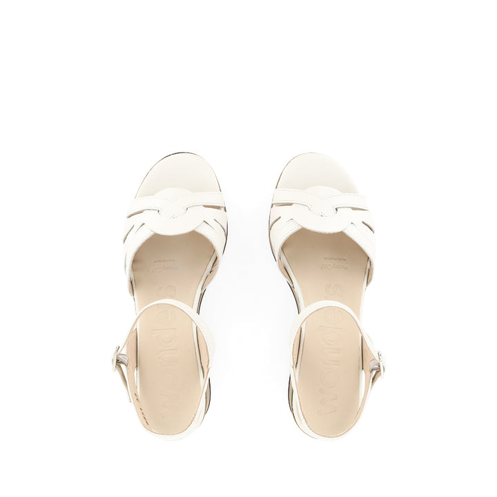 DAISY D-8851-P - OFF WHITE LEATHER NATURAL HEEL