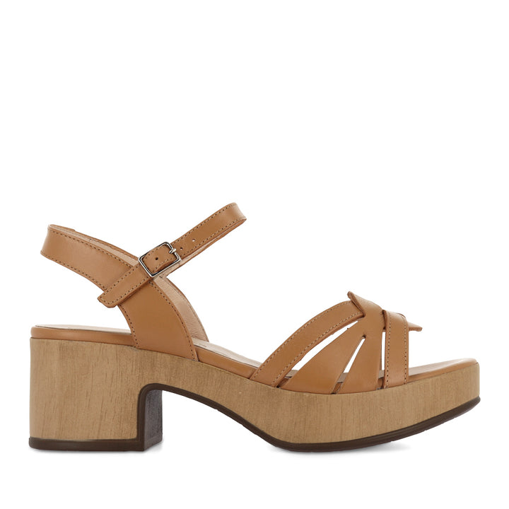 DAISY D-8851-P - TAN LEATHER NATURAL HEEL