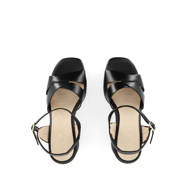 LETTIE L-1420 - BLACK LEATHER BLACK SOLE