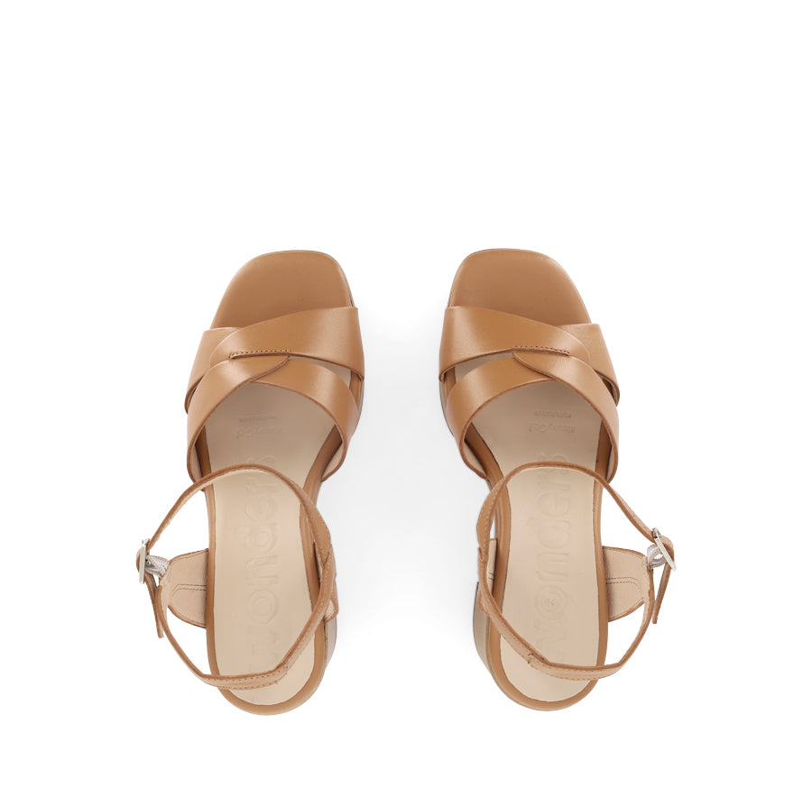 LETTIE L-1420 - TAN LEATHER NATURAL HEEL