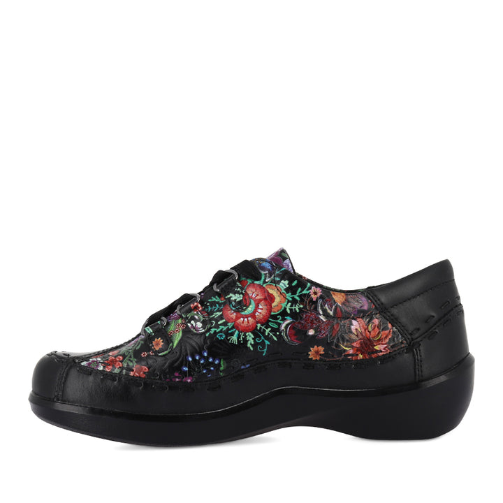 ALLSORTS - BLACK BLACK FLORAL LEATHER