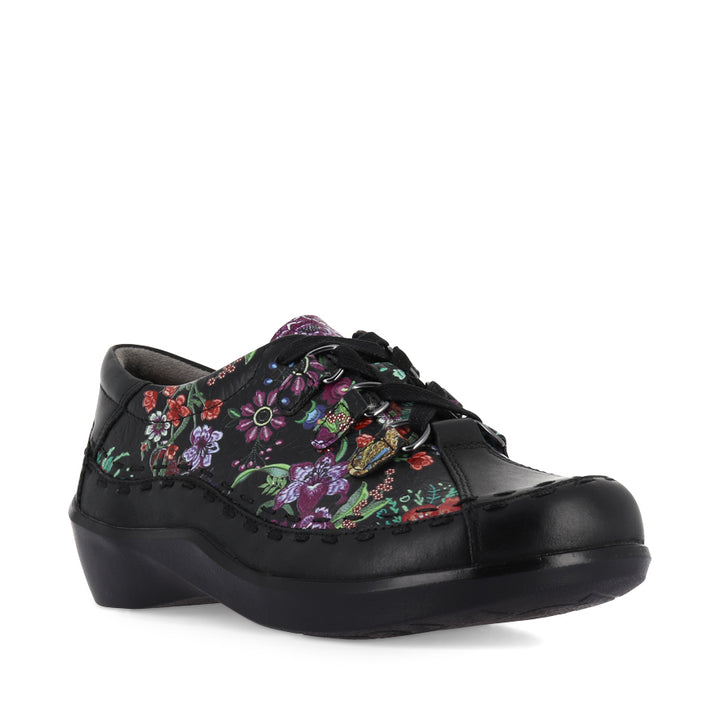 ALLSORTS - BLACK BLACK FLORAL LEATHER