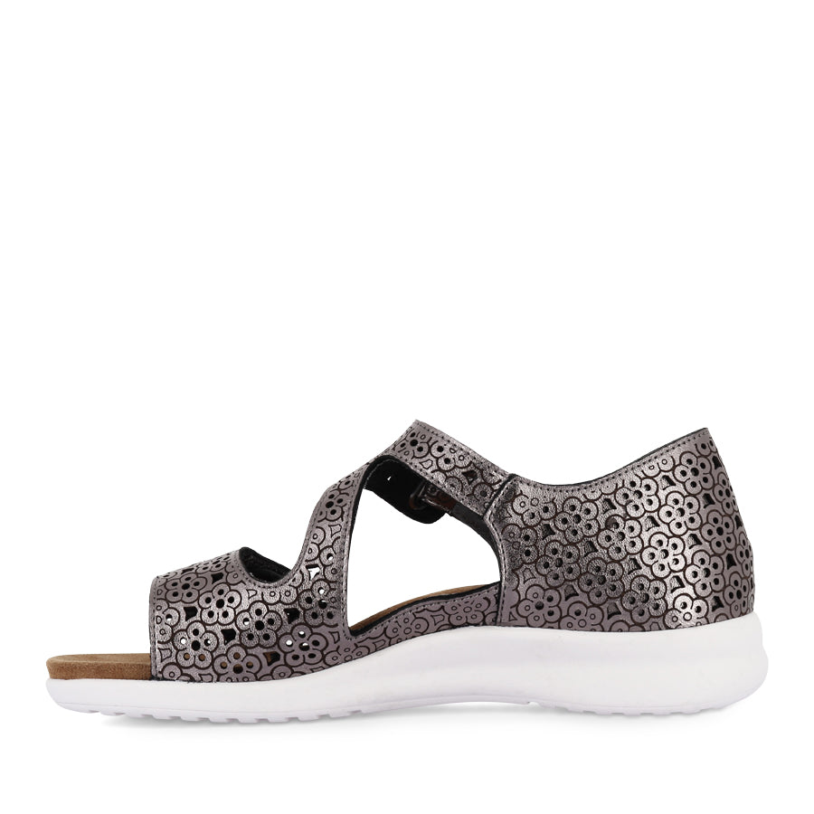 BIZZA XW - PEWTER WHITE LEATHER