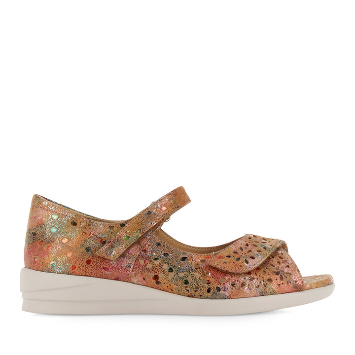 DAFFODIL W - TAN DOT PRINT LEATHER