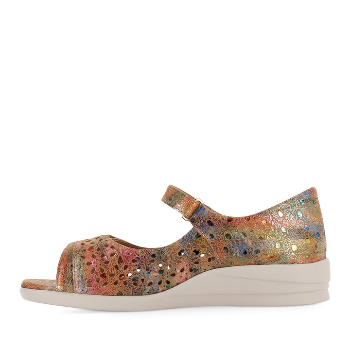 DAFFODIL W - TAN DOT PRINT LEATHER