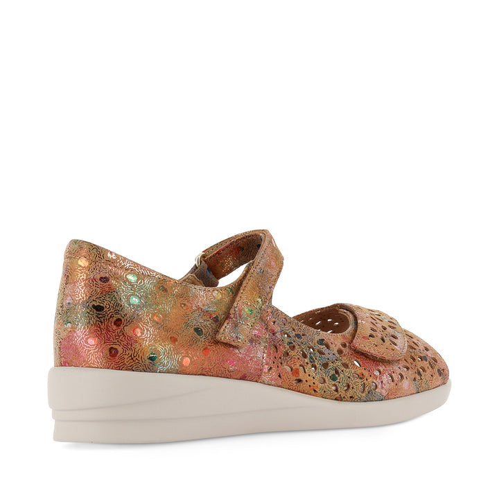 DAFFODIL W - TAN DOT PRINT LEATHER