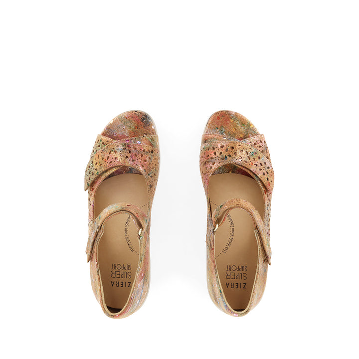 DAFFODIL W - TAN DOT PRINT LEATHER