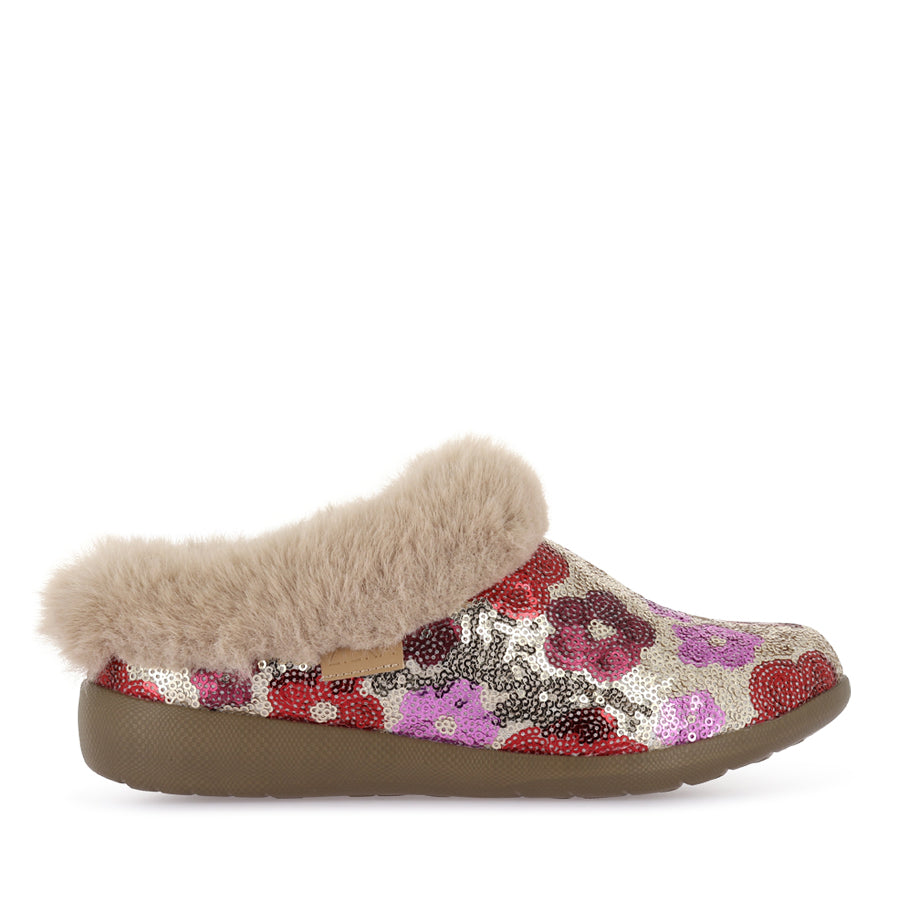 FIFI XF - CHAMPAGNE DAISY SEQUIN – Evans Shoes