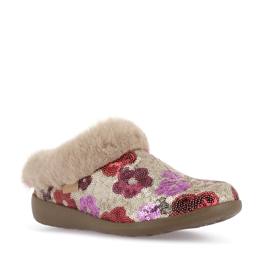 FIFI XF - CHAMPAGNE DAISY SEQUIN – Evans Shoes