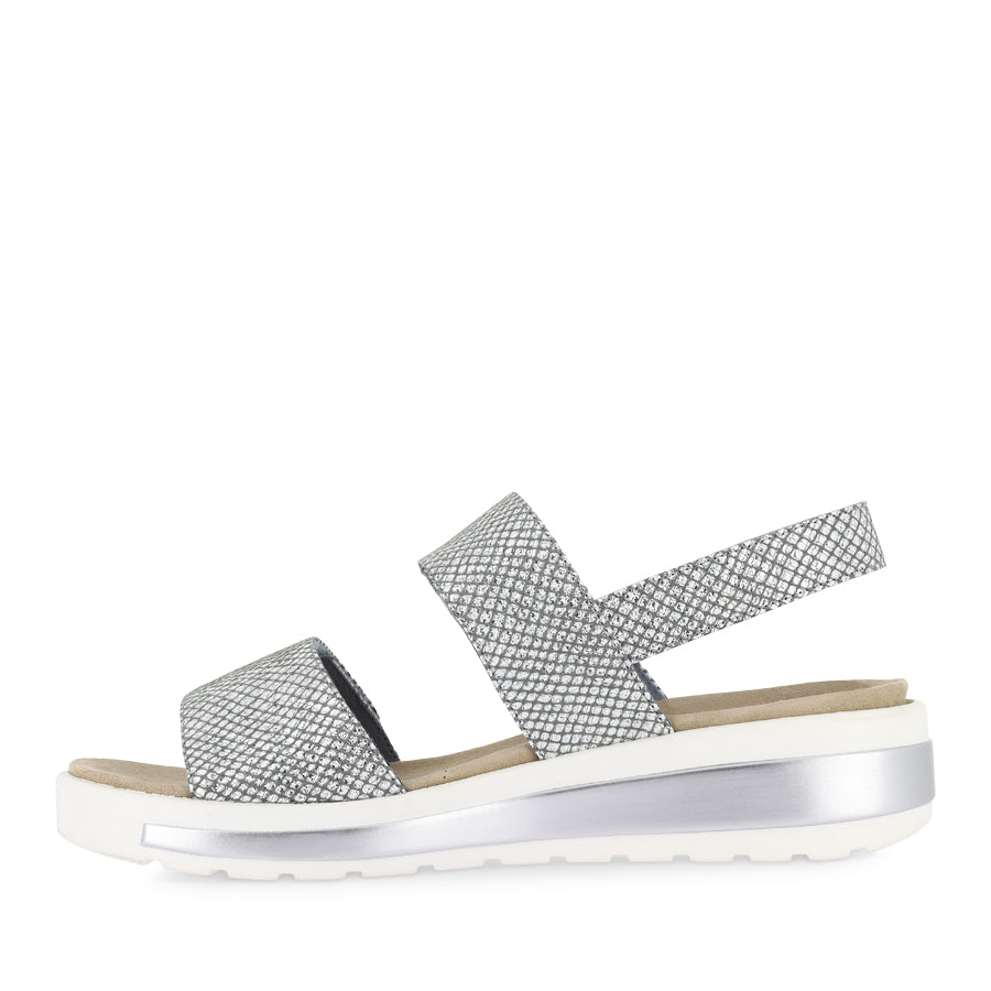 GARLIN W - PEWTER-SILVER PRINT LEATHER