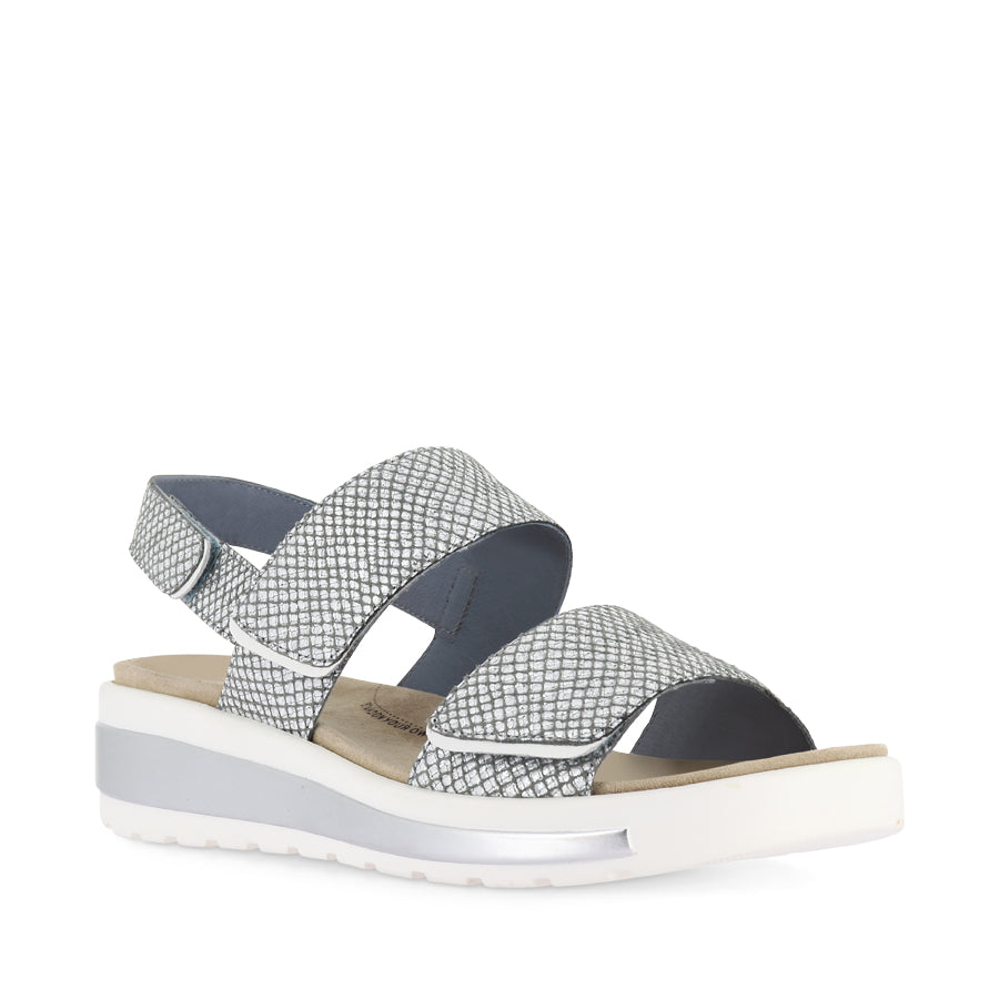 GARLIN W - PEWTER-SILVER PRINT LEATHER