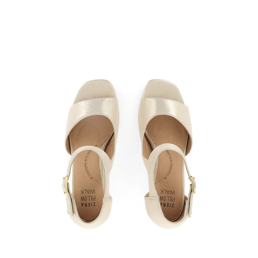 IRUNN W - PALE GOLD SHIMMER LEATHER