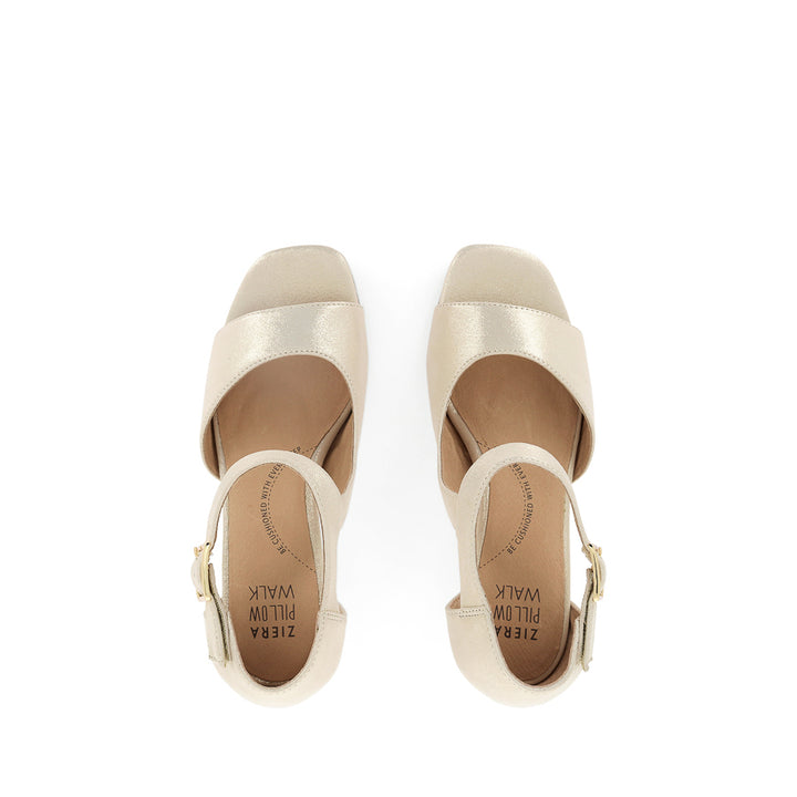 IRUNN W - PALE GOLD SHIMMER LEATHER