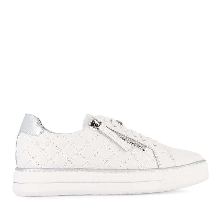 KOZIE W - WHITE-SILVER TUMBLE LEATHER